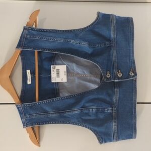 American Eagle Cropped Denim Bra Tank Top